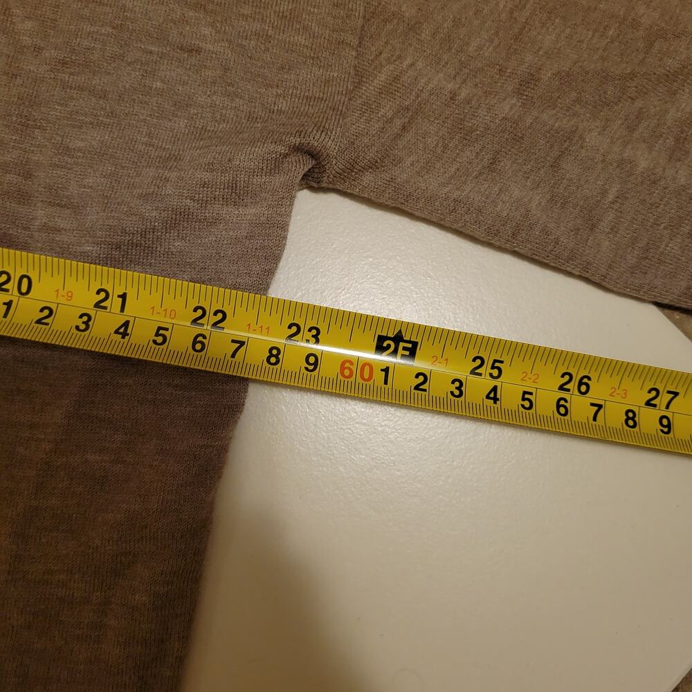 Faconnable Cozy Minimalist Heathered V-Neck Button-Front Cardigan Brown Mens M - Picture 7 of 8